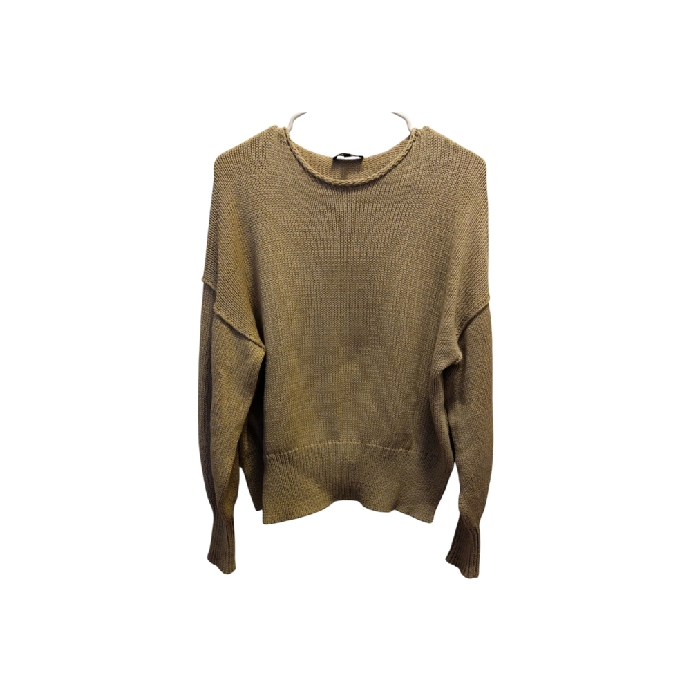 Theory Tan Crew Neck Sweater Relaxed Fit